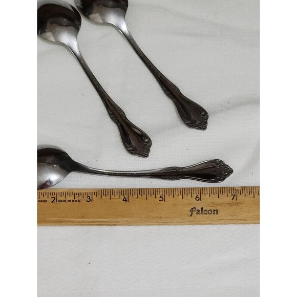 3 Oneida Mansfield Oval Soup Spoons 7" deluxe glossy Amadeus Rogers flatware - Picture 10 of 10